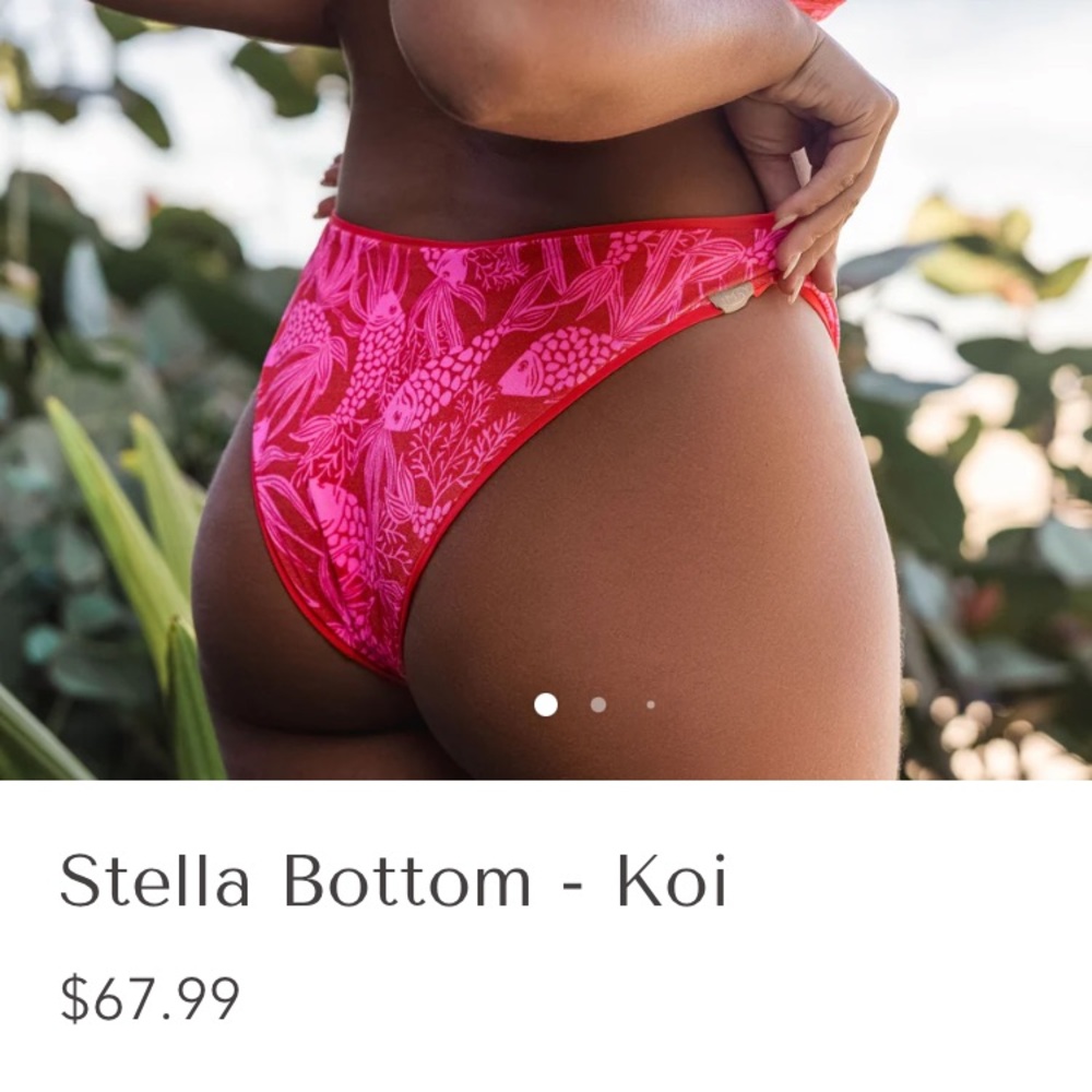 Imsy Swimwear Bikini Bottoms - XS- Reversable Koi/Fuchsia